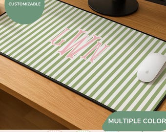 Custom Monogram Desk Mat, Personalized Name Initial Large Mousepad or Keyboard Mat