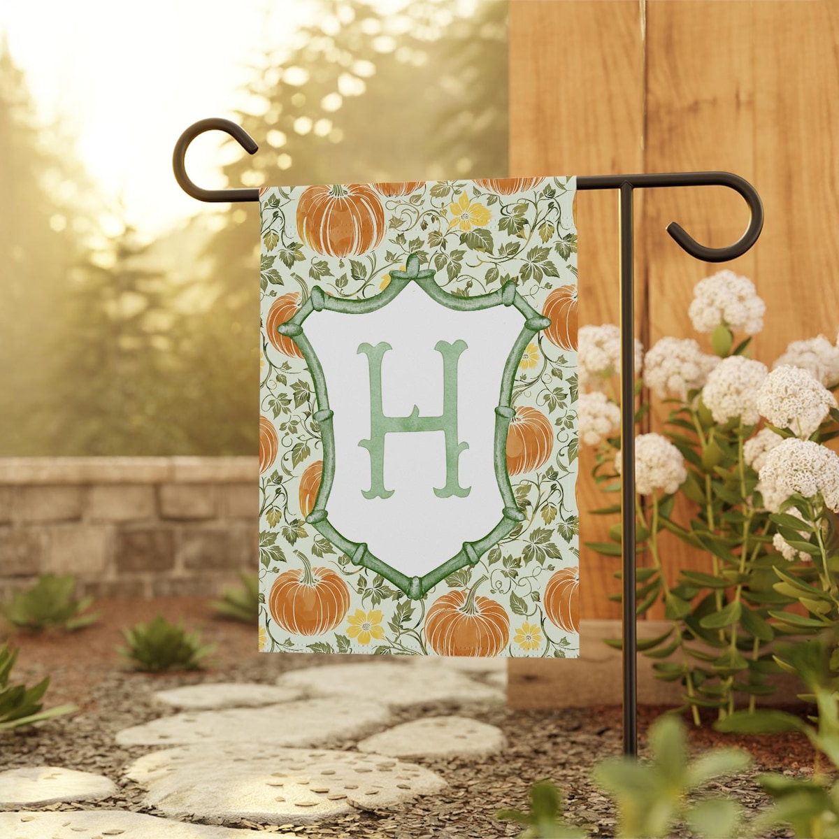 Custom Family Name Garden Flag, Vintage Pumpkin Monogram Yard Sign, Personalized Fall Outdoor Porch Decor, New Home Owners Patio Banner Gift - Etsy