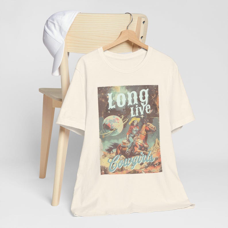 Retro Cosmic Cowgirl Shirt, Surreal Cowboy T-Shirt, Vintage Western Space Cowboy Tshirt, Trendy Aesthetic Graphic In My Cowgirl Era Tee image 3