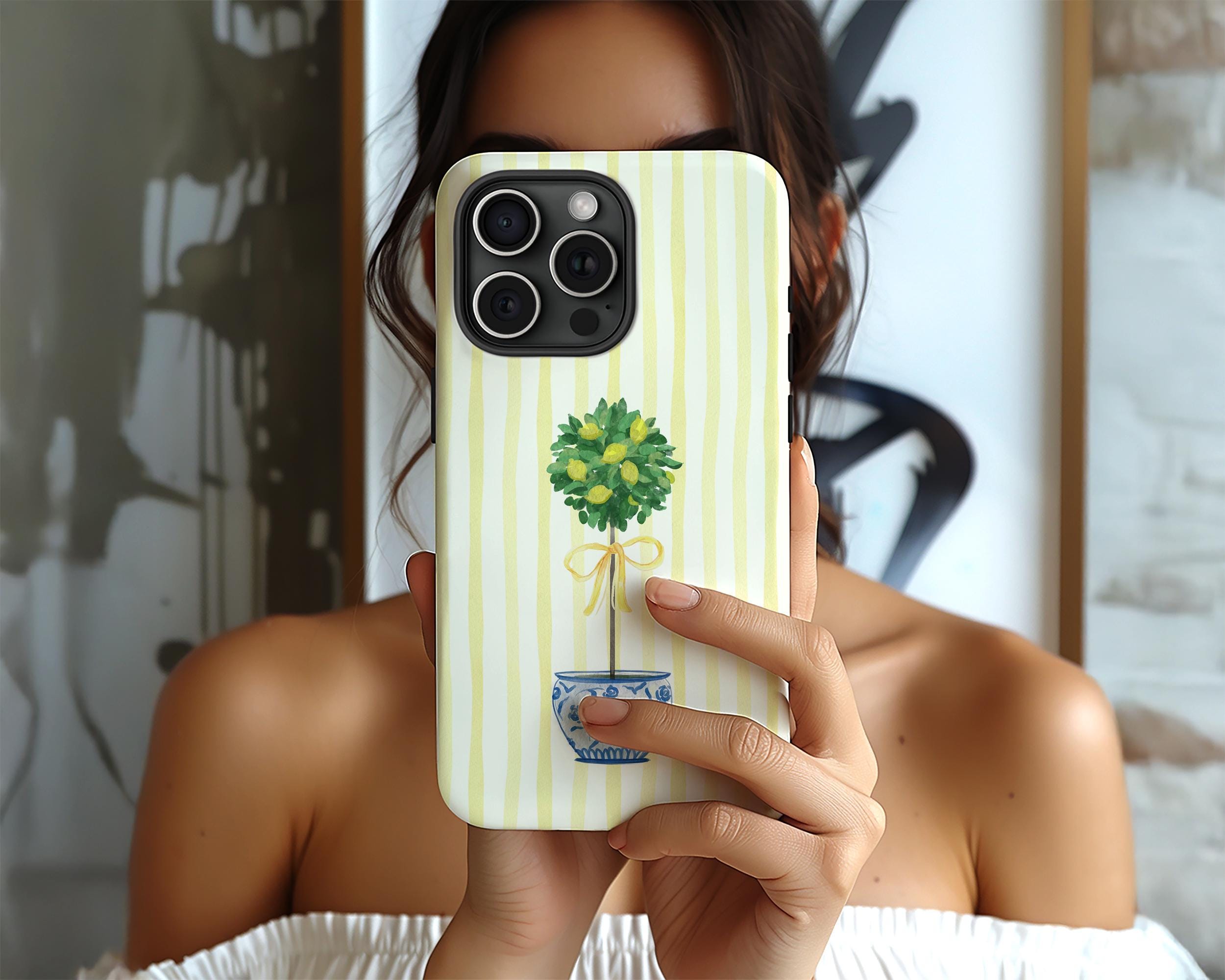 Coquette Italian Summer Phone Case for iPhone 16 15 14 Pro, Lemon Yellow Samsung S24 Pixel, Italy Dolce Vita Clean Girl Aesthetic Phonecase