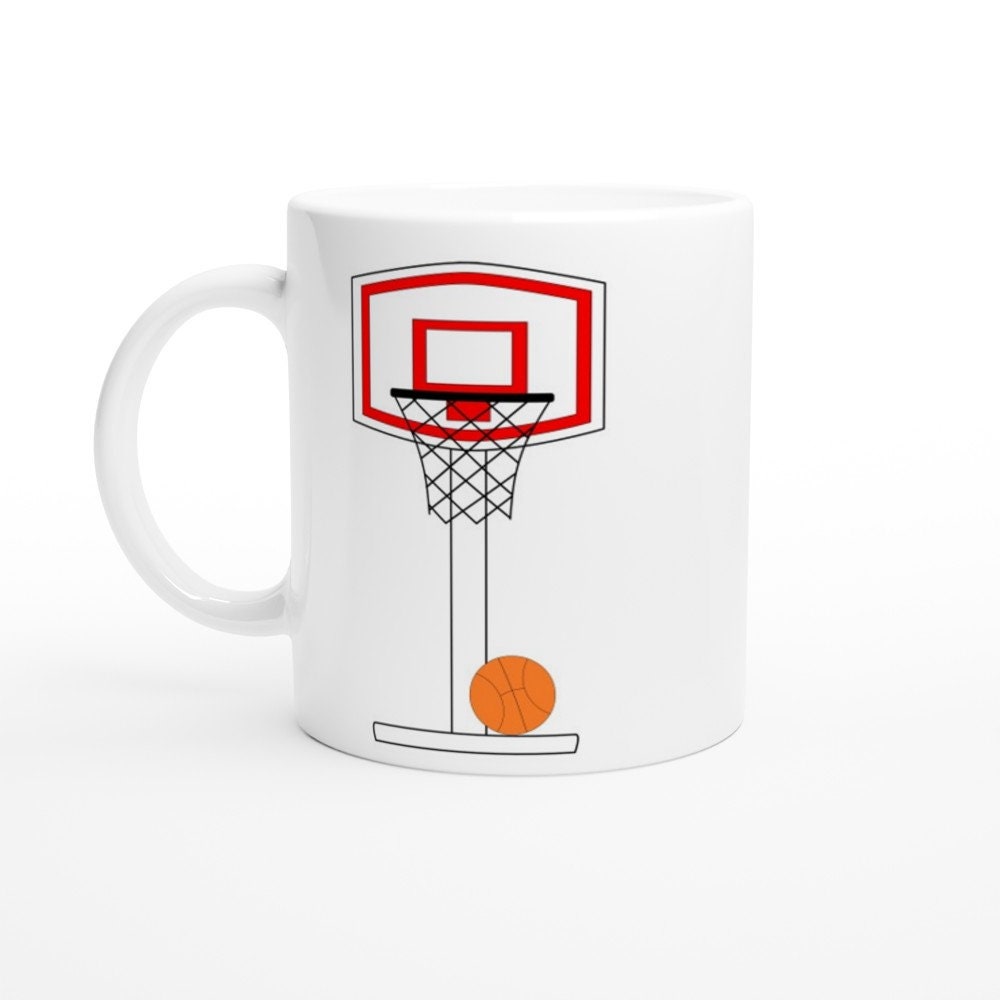 Discover Basketball Mug, Cartoon Basketball Net and Ball