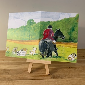 VT Artisan Note-kaarten, blanco kaarten. "The Huntsman" (serie: paard en hond)