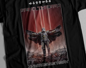 HELLDIVERS t-shirt, &quot;380MM HUG&quot; tee shirt, patriotic wear, gaming garments, tshirt for geeks gamers, soldier power, birthday present