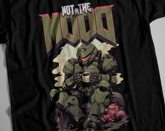 DOOM &quot;Not in the Mood&quot; T-shirt for gamers, Slayer&#39;s Attitude Tee, Gifts for nerds, Gaming Clothing, Retro Apparel, Graphic Print T-shirt