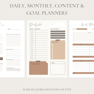 Daily Planner, Weekly Planner, Monthly Budget Planner, Printable planner, Planner Bundle, Social Media Planner, Goal Planner, A4/A5/Letter