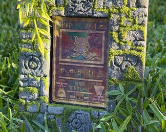 Ancient Ruins Display Case | Ancient Mew Shrine | Handmade Pokémon Card Holder | One Touch Display Stand | Pokémon Card Display