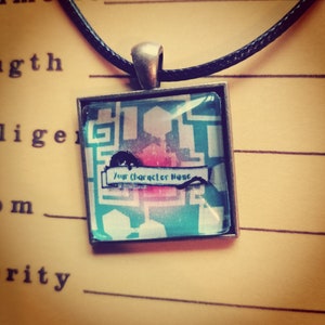 Personalised Dungeons & Dragons Necklace - Character Name - Pendant - DnD - Roleplay - Handmade Gift - Dice Gift - D20
