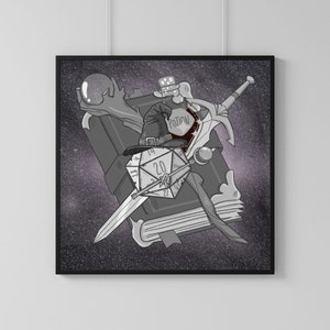 Impresión de mazmorras y dragones - Impresión DnD - Impresión digital - Impresión personalizada - Regalo hecho a mano - Juego de roles - Impresión TTRPG - Marco RPG