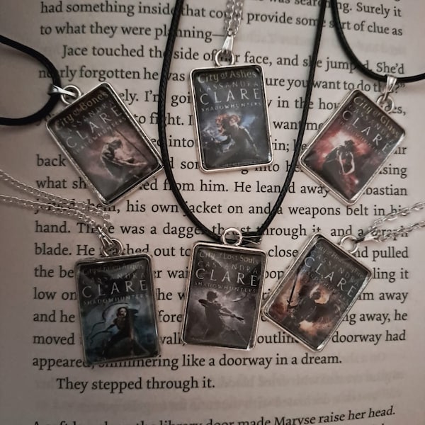 Shadowhunters Necklace - Book Cover Pendant - Handmade Gift - City of Bones Ashes Glass Fallen Angels Lost Souls Heavenly Fire