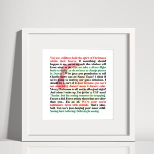 The Santa Clause Movie Quotes Print - Christmas Print - Digital Print - Handmade Gift - Festive - Christmas Gift