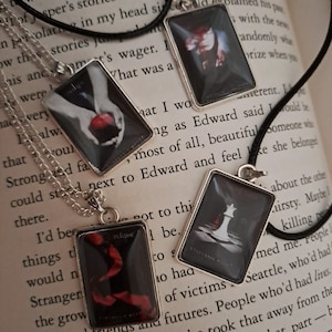 Twilight Saga Necklace - Book Cover Pendant - Handmade Gift - New Moon - Eclipse - Breaking Dawn