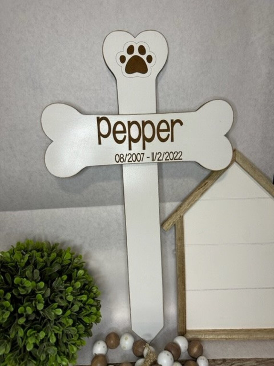 Dog Memorial Cross Etsy