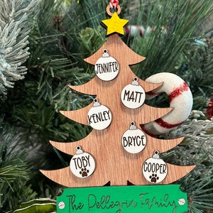 Personalized Christmas tree Family Ornament!