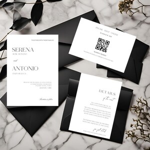 Minimalist Wedding Invitation Suite Template, Elegant Invitation Template Set, Neutral Modern Wedding Invitation - simple wedding set