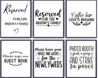 Minimalist Wedding Sign Template Bundle,Modern Minimalist Wedding Signs, Reception Sign Bundle, Template Bundle,boho wedding bundle