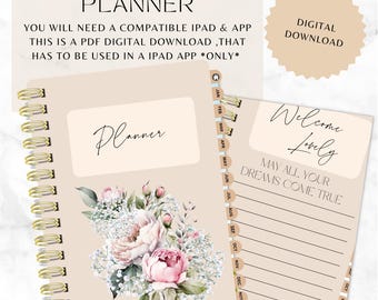 Planificador digital, Planificador de Goodnotes, Planificador de iPad, Planificador de notabilidad, Digital, Planificador sin fecha, planificador para goodnote, lindo planificador simple