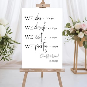 We Do We Drink We Eat We Party, Wedding Welcome Sign Template, Minimalist Printable Wedding Welcome Sign ,Printable Modern Wedding Signage