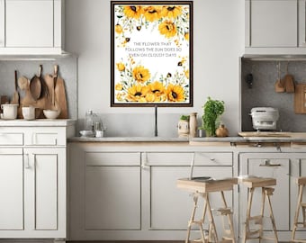 Sunflower Decor, Sunflower Digital Download, Sunflower Digital, Sunflower Print, Sunflower Print Wall Art, Sunflower Printable, Sunflower