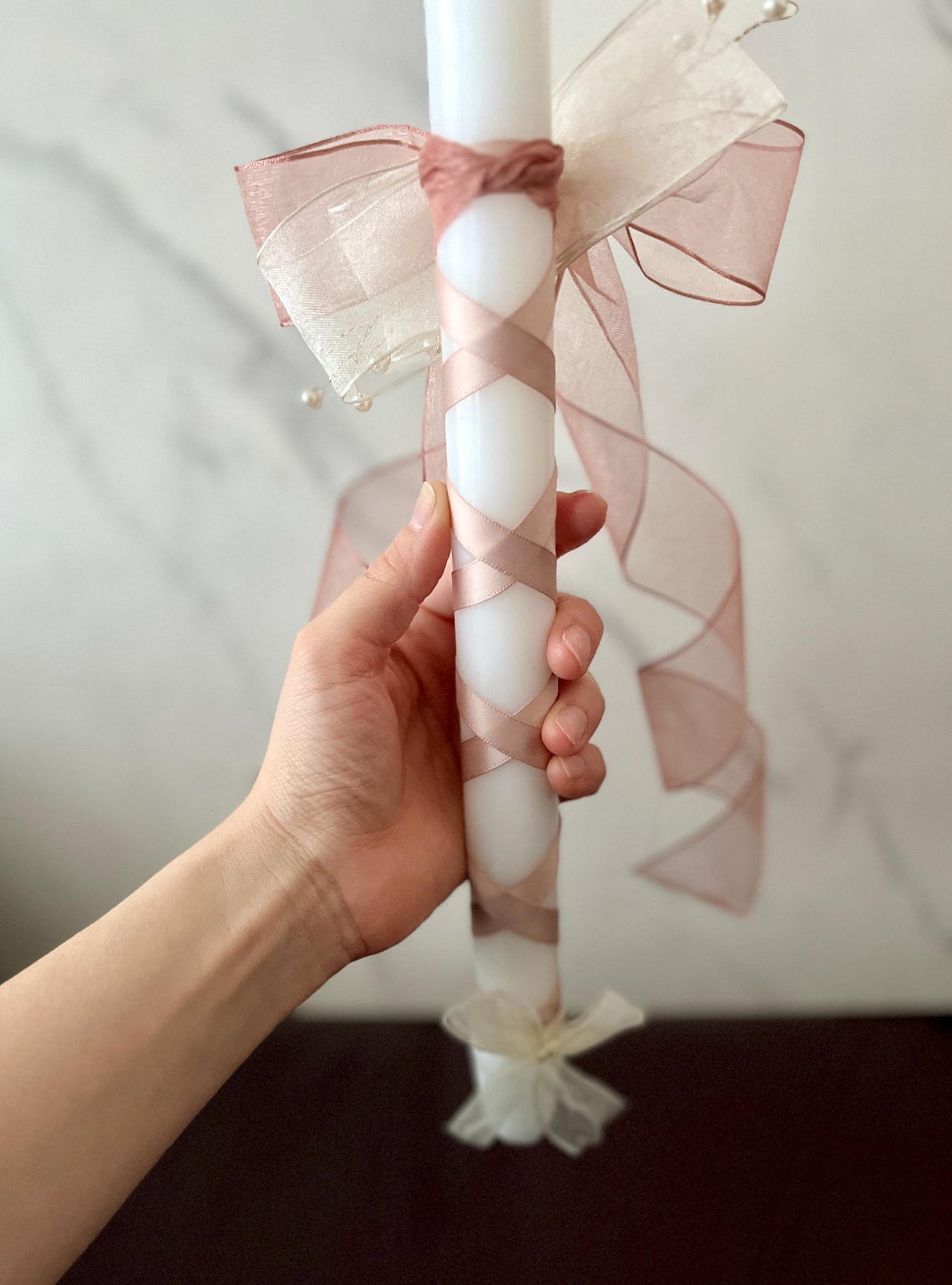 Orthodox Baptismal Candle Girls Greek Lambathes Christening Candle — free download