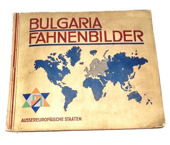 german cigarette cards 1930's German complete collectors album of cigarette cards, Flags of the  World, non European countries