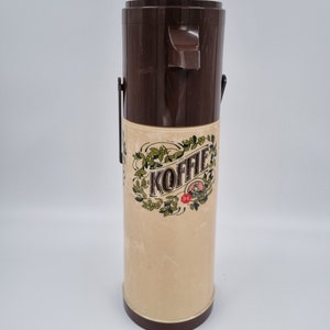 Vintage Aladdin Douwe Egberts coffee can, thermos bottle, flask