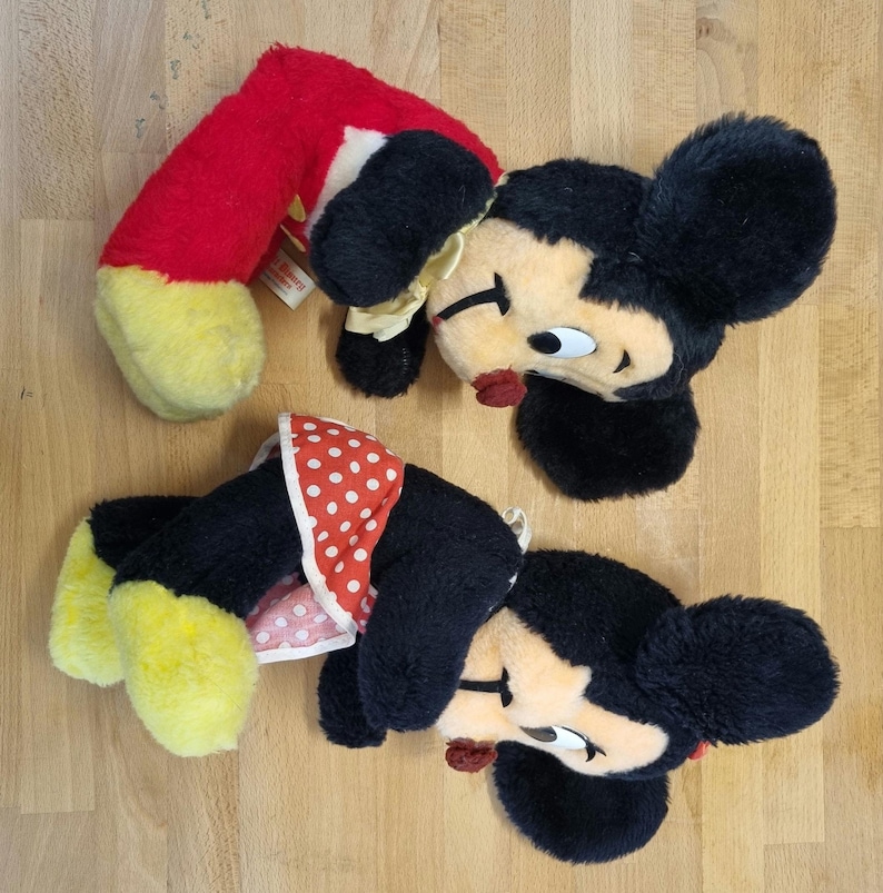 Vintage Mickey & Minnie Mouse Plush Set – California Stuffed Toys Los Angeles – 1978–1983 – Made in USA – Disney Collectible Pair image 6