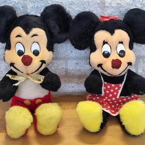Vintage Mickey & Minnie Mouse Plush Set – California Stuffed Toys Los Angeles – 1978–1983 – Made in USA – Disney Collectible Pair image 1