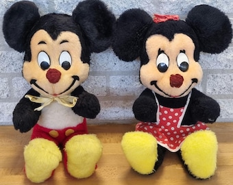 Vintage Mickey & Minnie Mouse Plush Set – California Stuffed Toys Los Angeles – 1978–1983 – Made in USA – Disney Collectible Pair