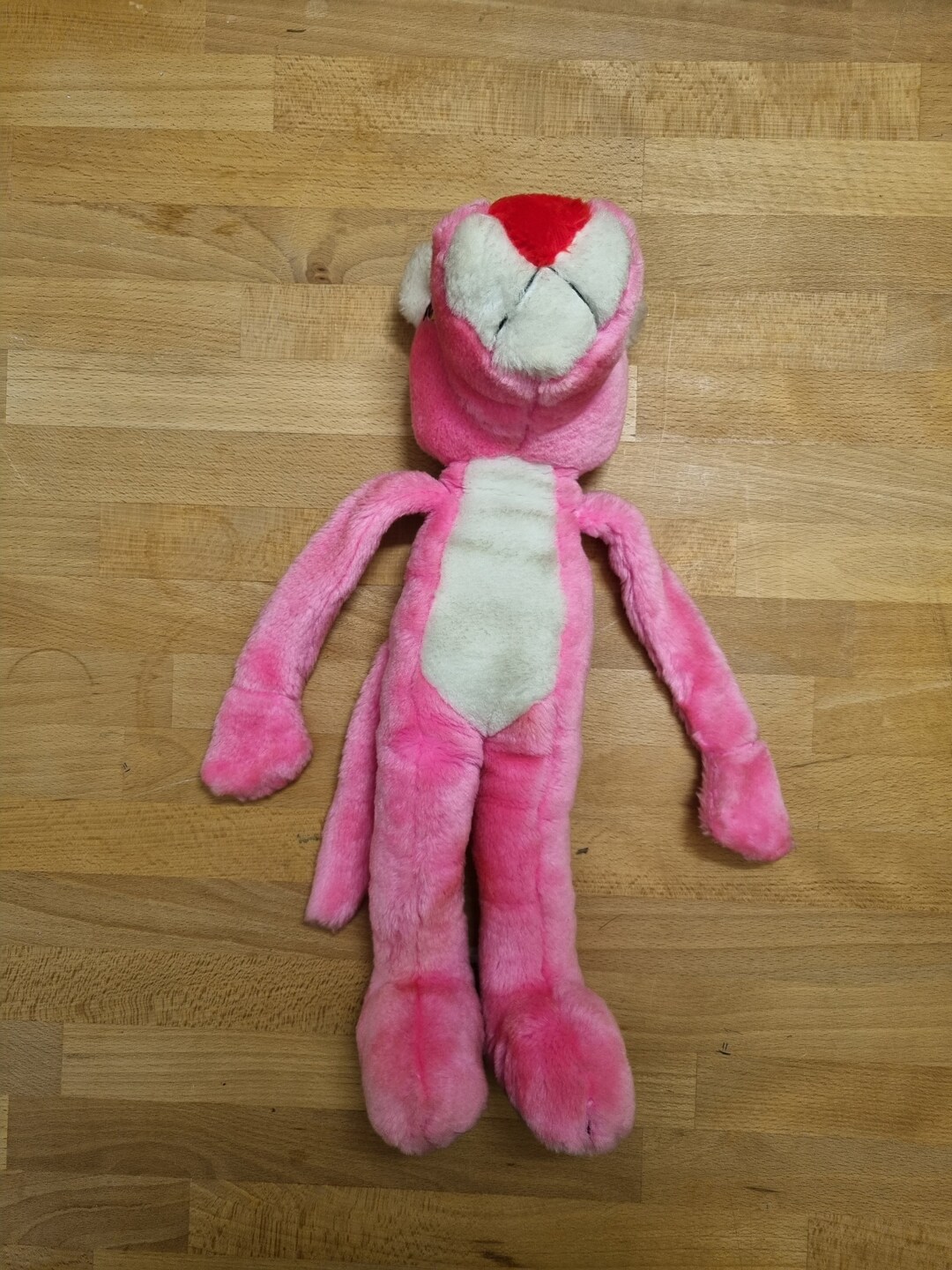 Peluche Vintage La Panthère Rose 37 Cm - Ancienne, En Bon état, Parfaite Pour Les Collectionneurs