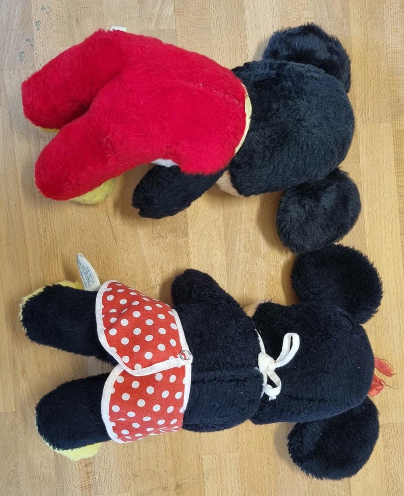 Vintage Mickey & Minnie Mouse Plush Set – California Stuffed Toys Los Angeles – 1978–1983 – Made in USA – Disney Collectible Pair image 5