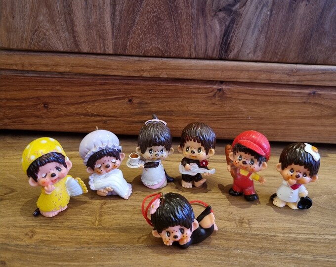 Lot De 9 Figurines Kiki Et Monchichi - Sekiguchi Japan 1979 / Bully Germany 1981