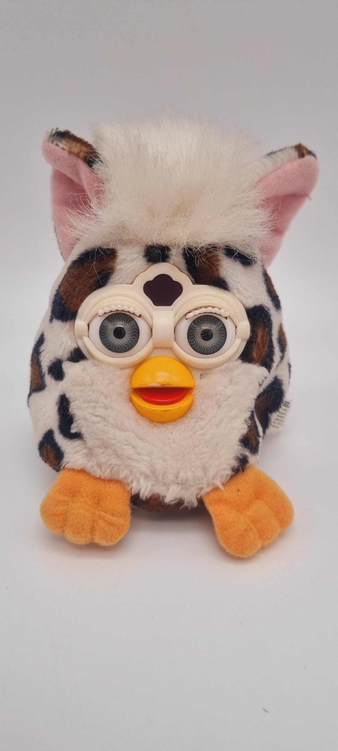 custom furby 1998 leopard one of a kind vintage grey pink spots WORKS | #1994544852