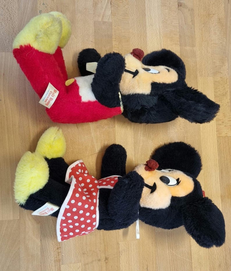 Vintage Mickey & Minnie Mouse Plush Set – California Stuffed Toys Los Angeles – 1978–1983 – Made in USA – Disney Collectible Pair image 4