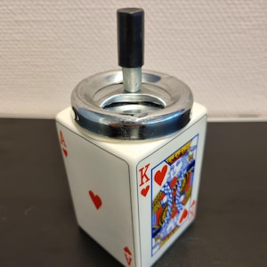 Vintage Keramische Asbak met poker / speelkaarten motief