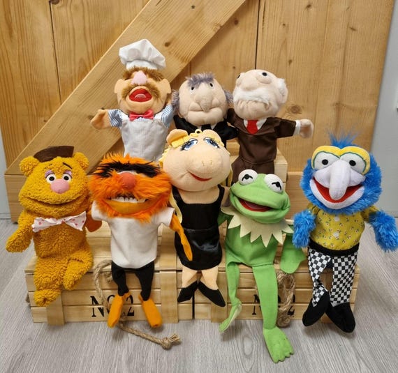 8 Muppet Show Hand Puppet Set of Muppets. Complete Albert Heijn