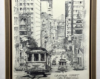 Don Davey 「California St San Francisco」 Don Davey Signed Art Print California Street San Francisco 5