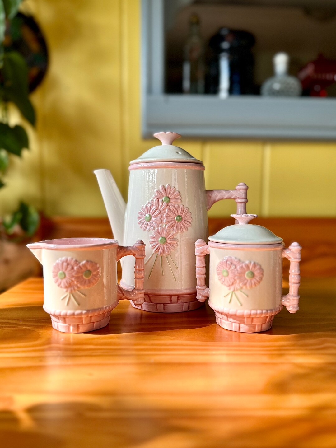 Mrs Tea Sweet Handmade Vintage Ceramic Tea Set/vintage Ceramic Tea Pot/creamer ...