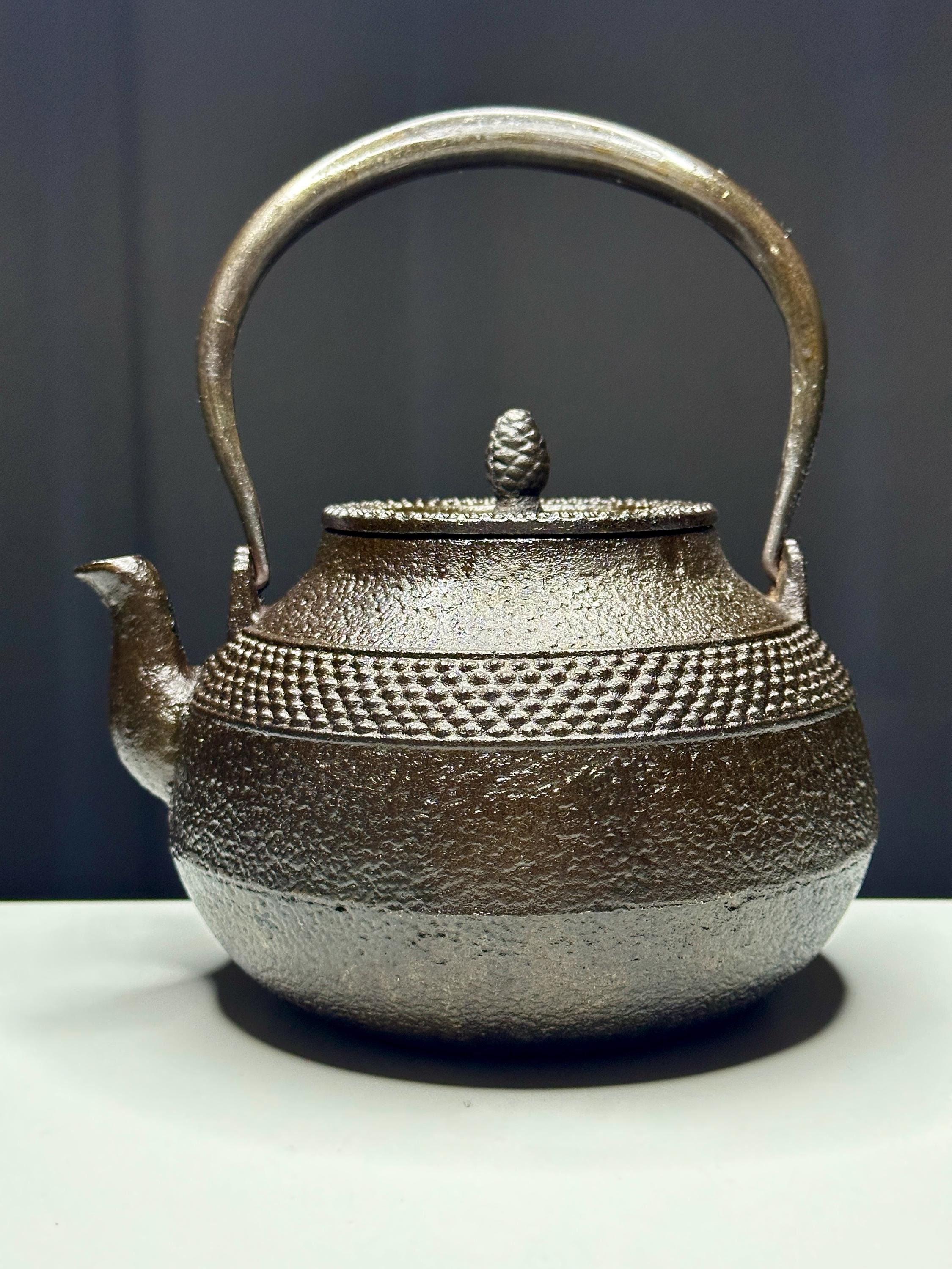 Vintage Japanese Cast Iron Tetsubin Tea Kettle Rustic Textured
