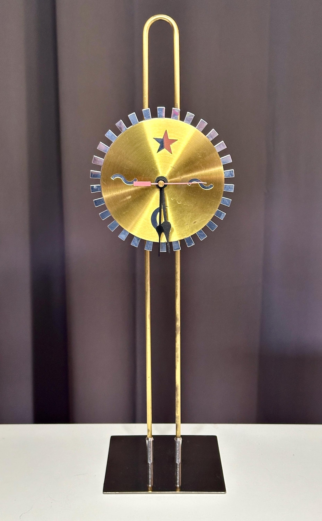 Vintage 1995 IKEA Dilla Brass Clock/Conçu par Ehlen Johansson