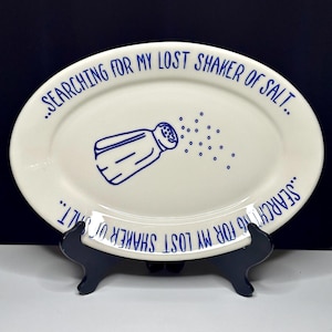 Vintage Homer Laughlin Jimmy Buffett “Searching for My Lost Shaker of Salt” Oval Platter  – Parrothead Collectible