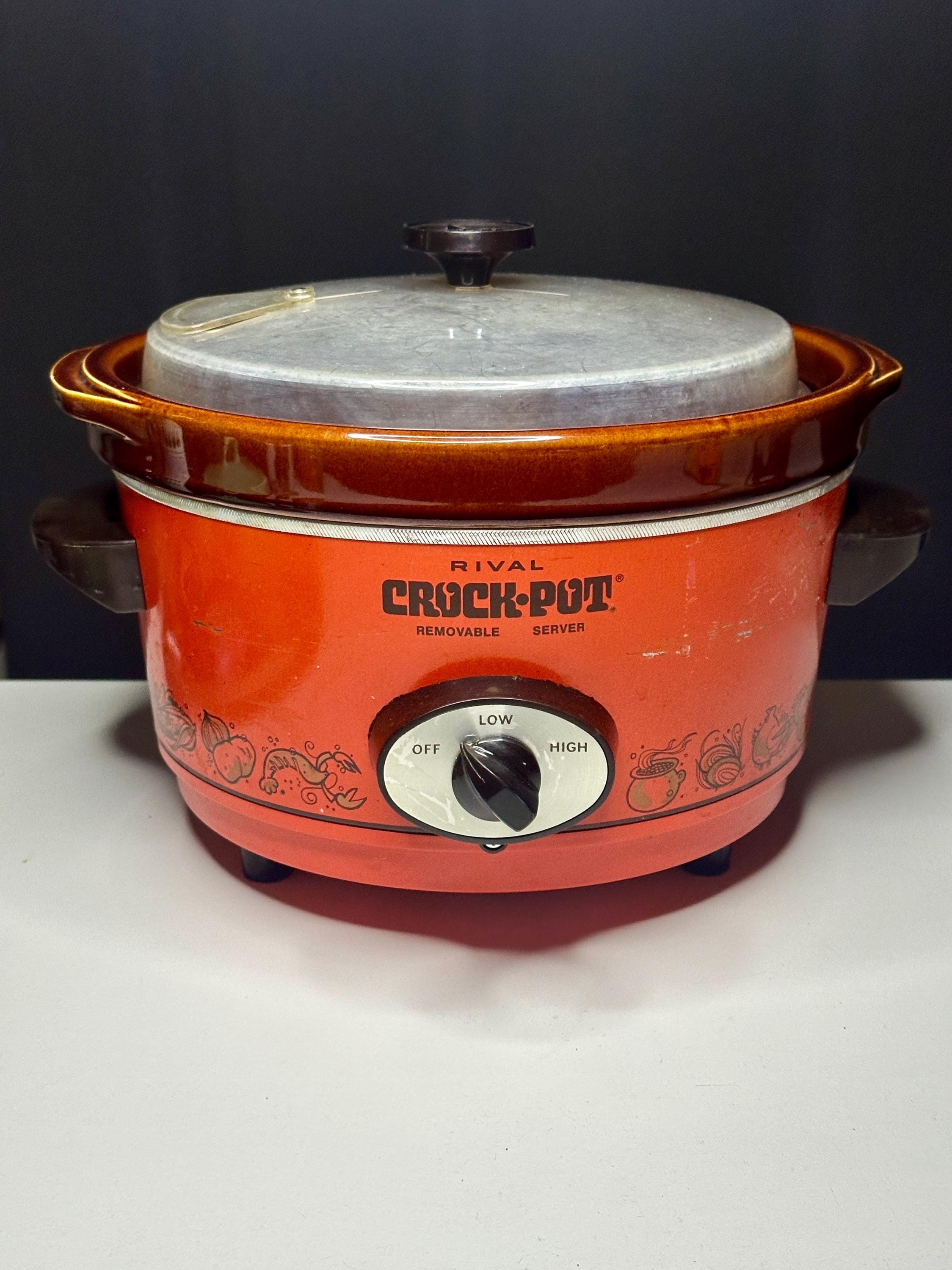 Vintage 1970s Orange Rival Crock-pot Slow Cooker – Retro