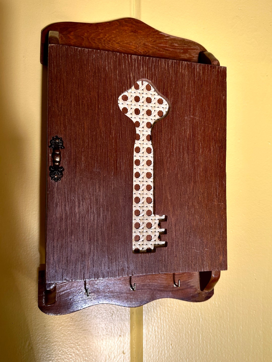 Fantastic Vintage Rattan Key Box and Board/vintage Key Etsy