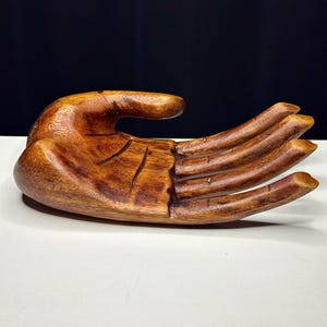 Large Vintage Hand-Carved Wooden Hand/Vintage Hand Decor/MCM Home Decor