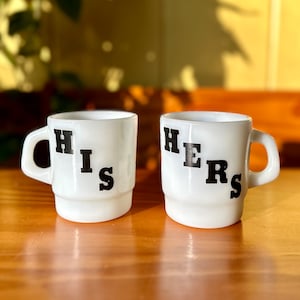 Set of Two Vintage Termoscrisa His and Her Coffee Mugs/Vintage His and Her Coffee Mugs