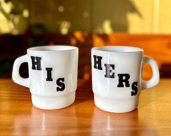 Set of 2 Vintage 60s Termoscrisa Mexico His Hers Couples Milk