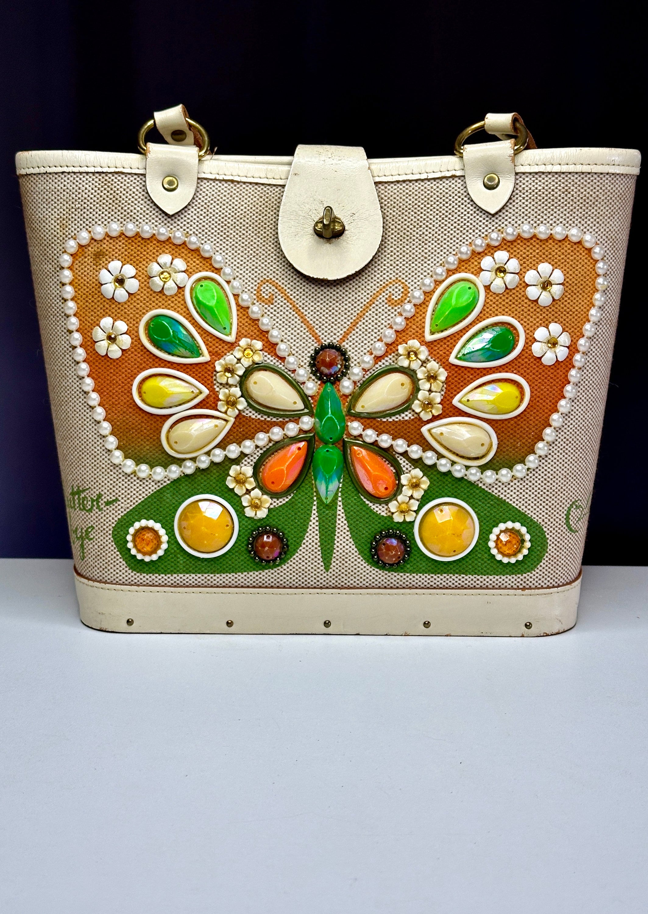 Rare Vintage Enid Collins of Texas Beaded ‘Flutter-bye” Handbag/Vintage Enid Collins Purse/Enid Collins Butterfly Handbag