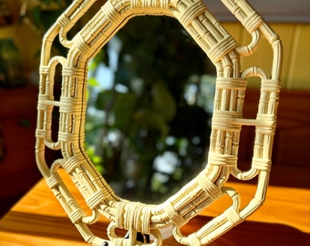 Fantastic Vintage Homco Faux Bamboo Plastic Framed Mirror/Vintage 1980’s Bamboo Mirror/Vintage Mirror/1980’s Mirror