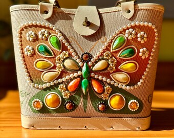 Rare Vintage Enid Collins of Texas Beaded 'flutter-bye” Handbag