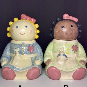 Your Choice of Adorable Vintage Doll Cookie Jars/Vintage Cottagecore/Cottagecore Cookie Jars