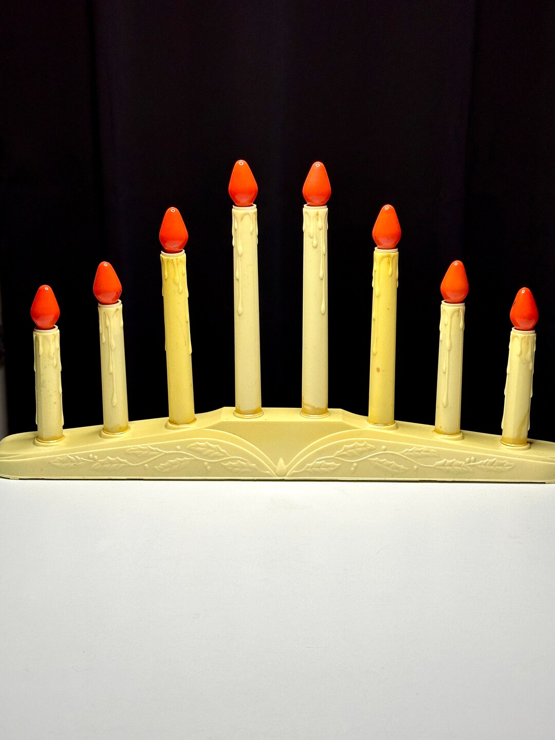 Classic Vintage Lighted Eight Dripping Candles Candelabra Christmas